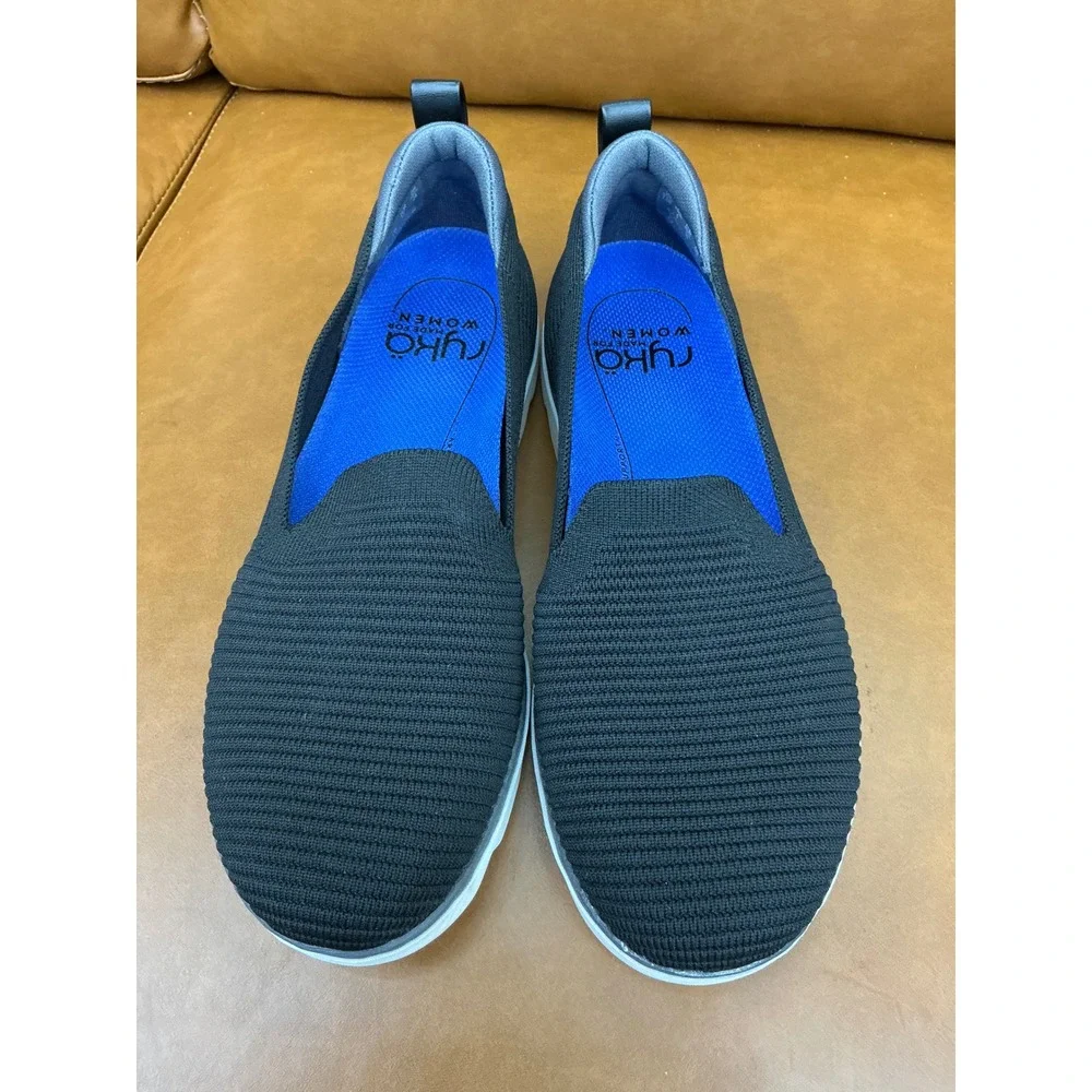 Ryka Effortless Slip On Shoes Women 7.5 Black Washable Knit Sneakers